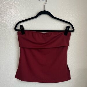 Gage Burgundy Strapless Crop Top